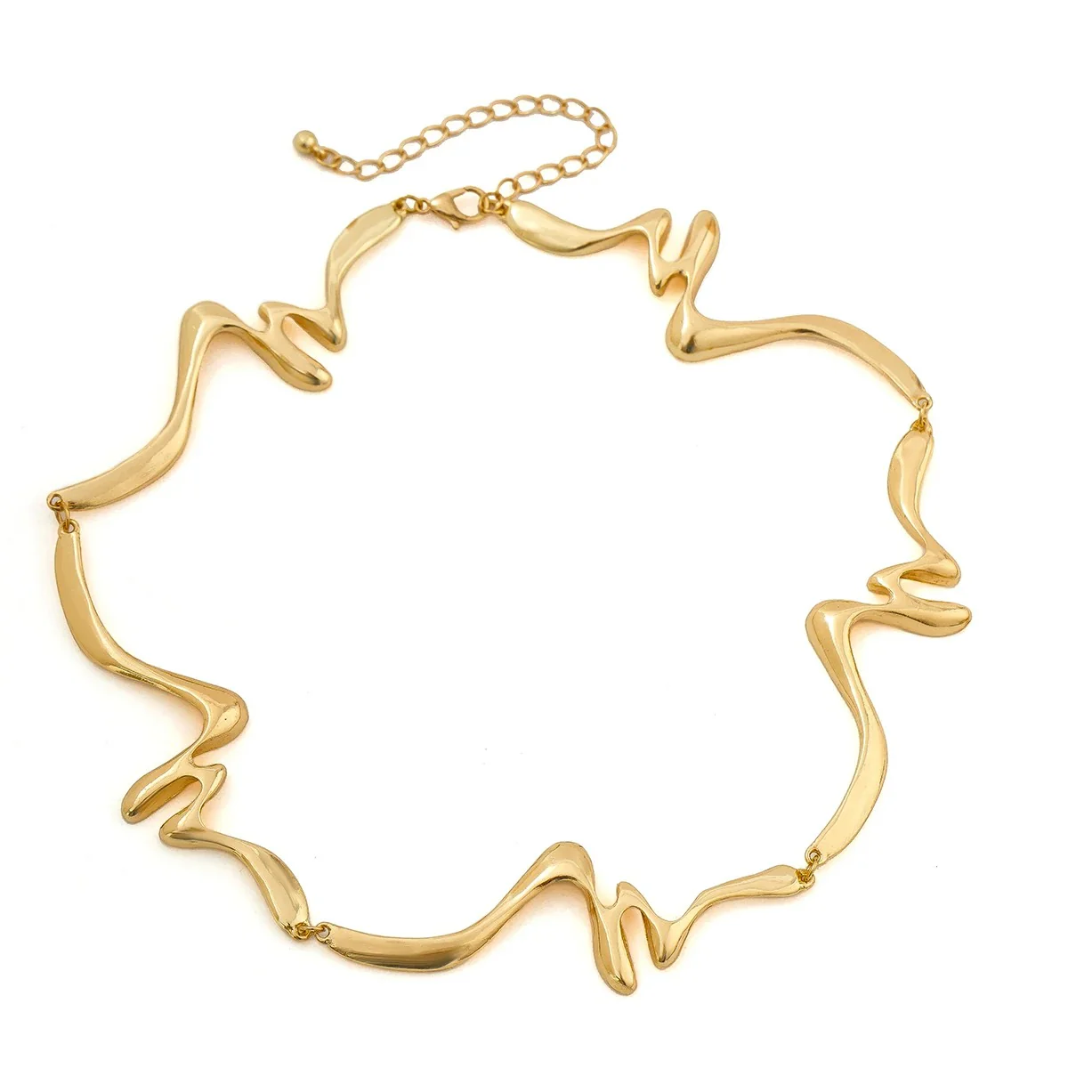 Elegant Irregular Wave Torques Necklace - Image 4
