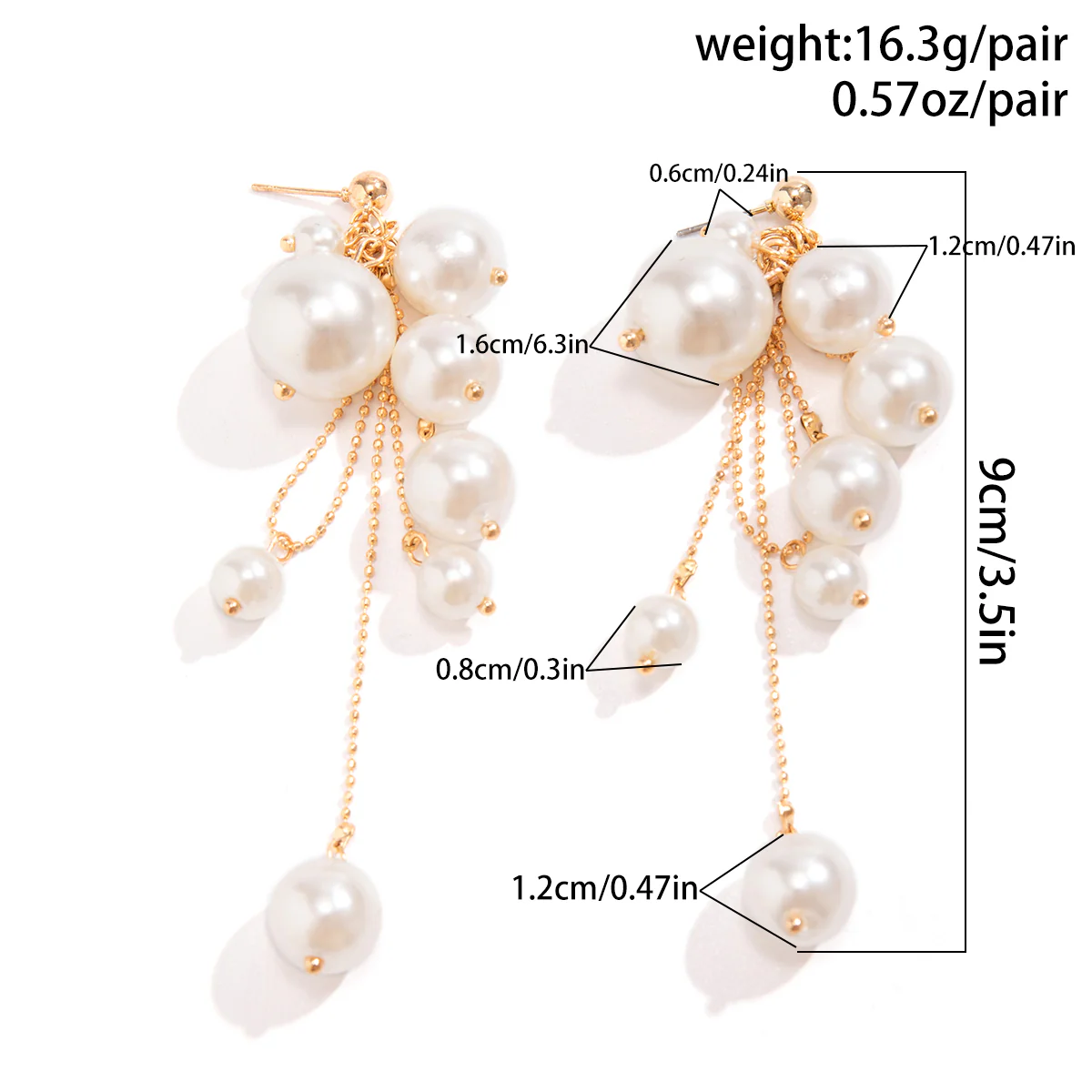 Elegant Pearl Tassel Drop Earrings - Image 2