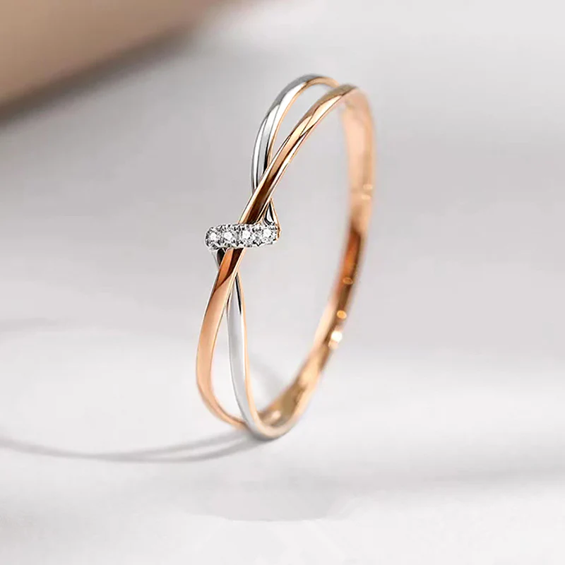 Elegant Twist Duo-Tone Ring - Image 2