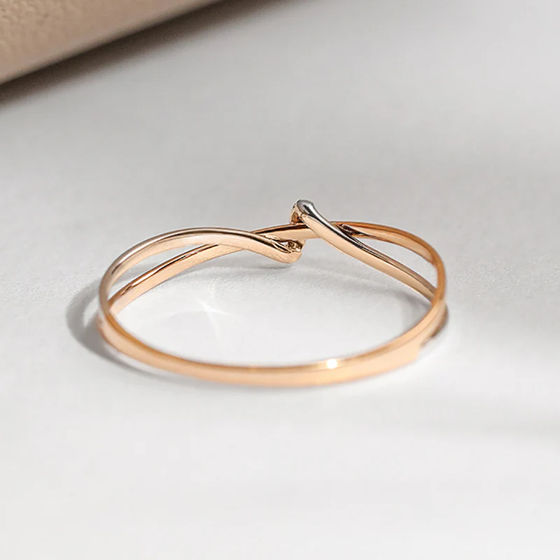 Elegant Twist Duo-Tone Ring - Image 3