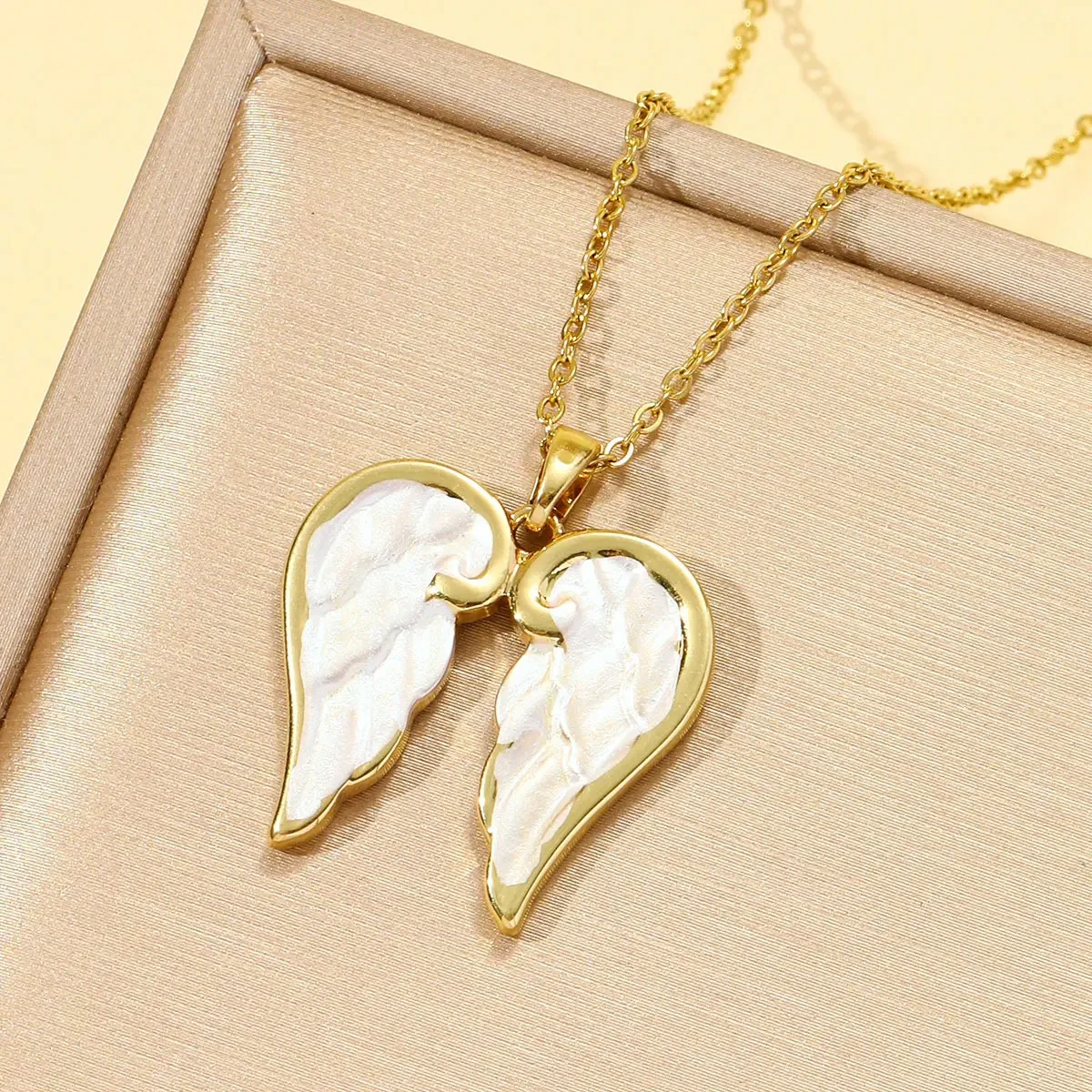 Enamel Angel Wing Necklace - Image 3
