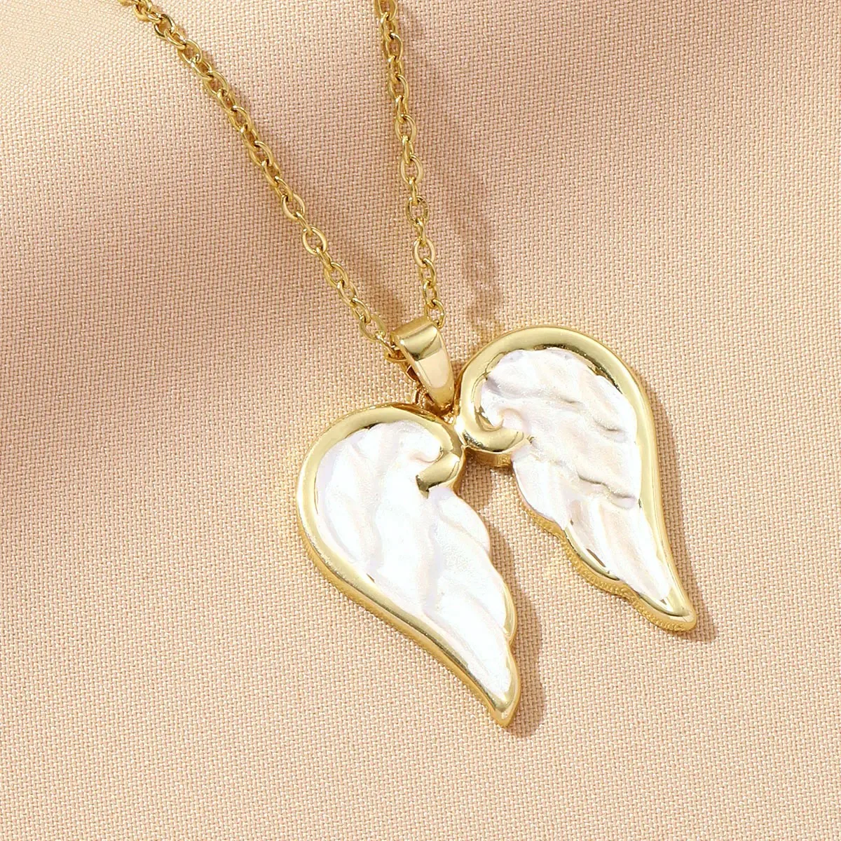 Enamel Angel Wing Necklace - Image 4