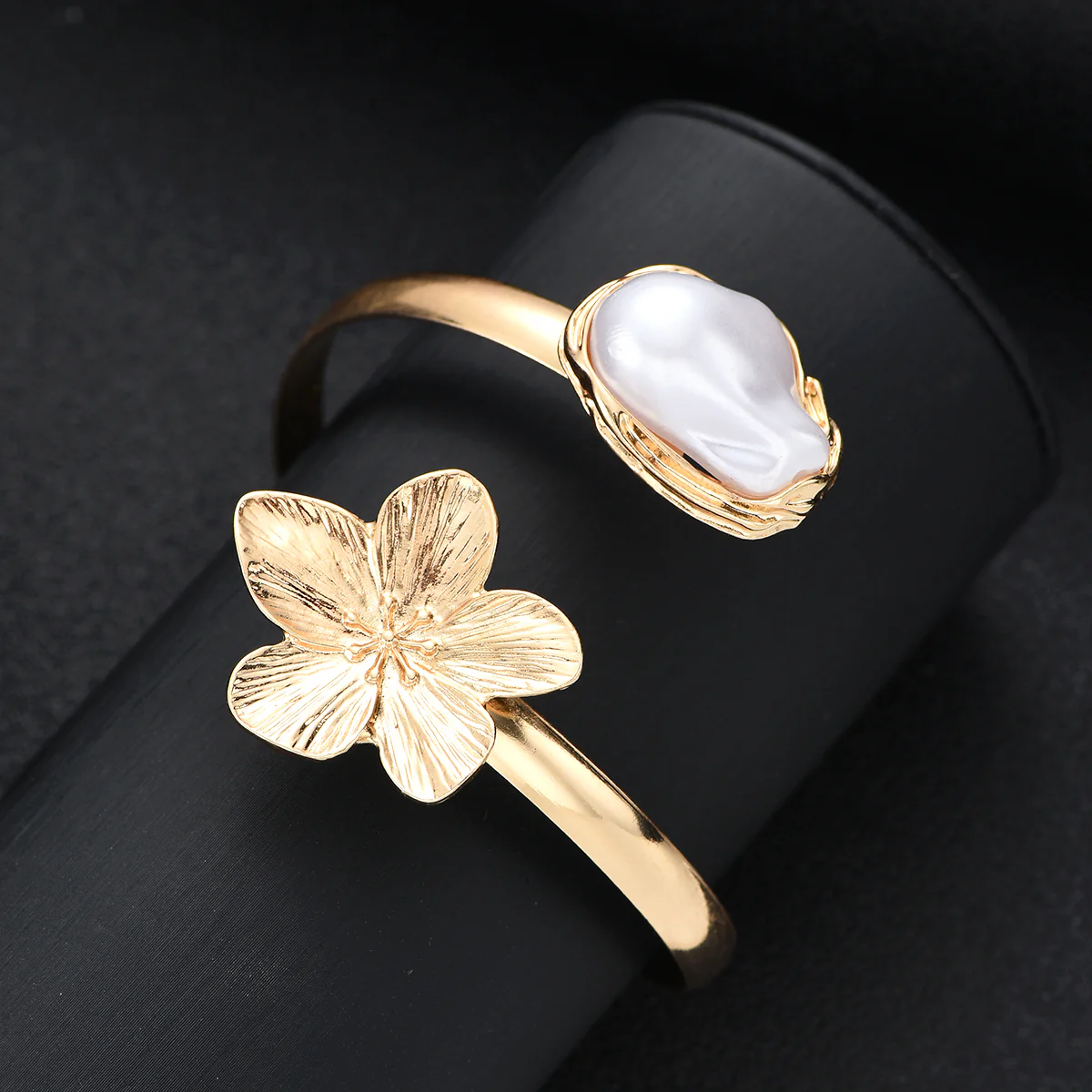 Floral & Pearl Accent Bracelet Set - Image 2
