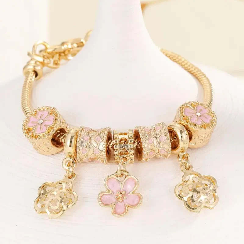 Floral Rhinestone Bracelet - Image 2