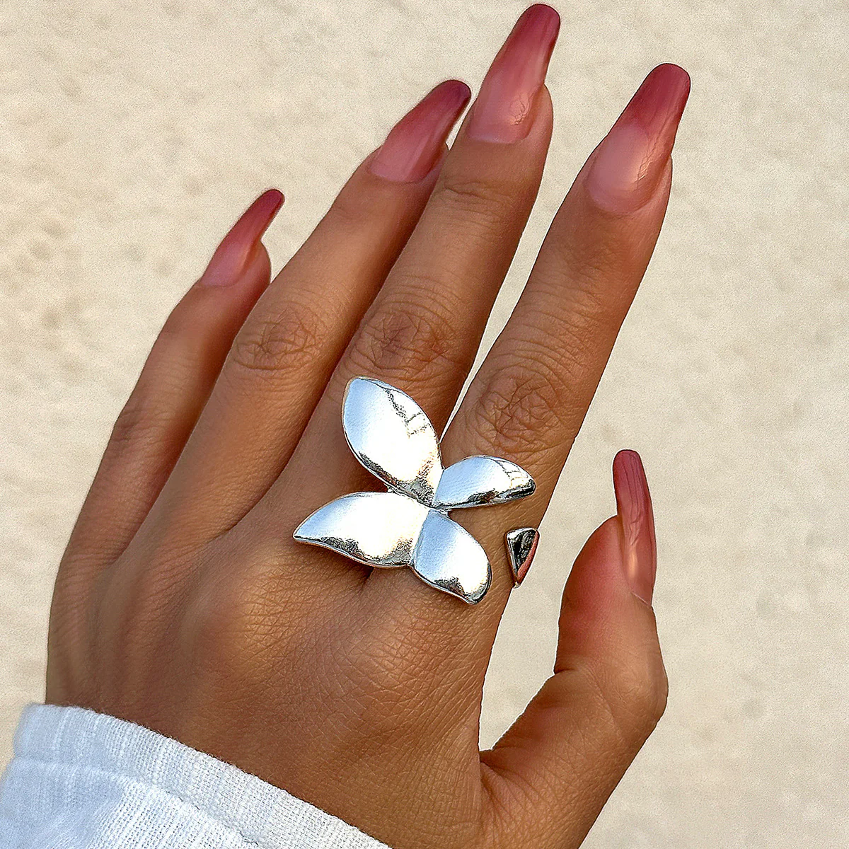 French Style Butterfly Open Ring - Image 2
