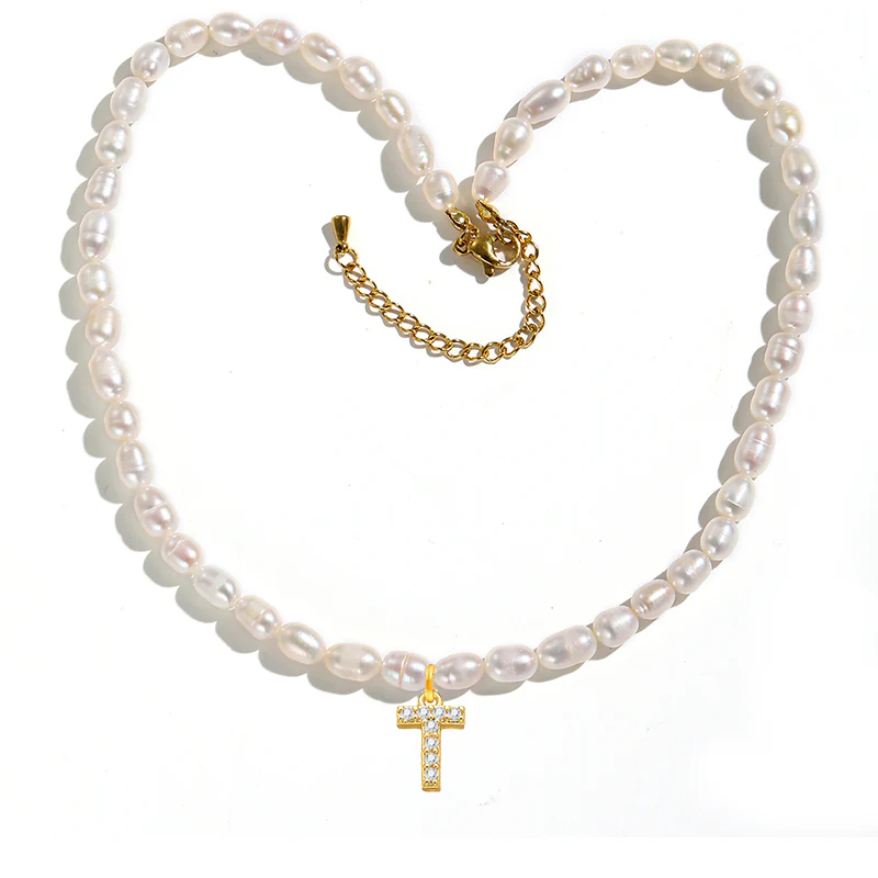 Freshwater Pearl Initial Pendant Necklace - Image 20