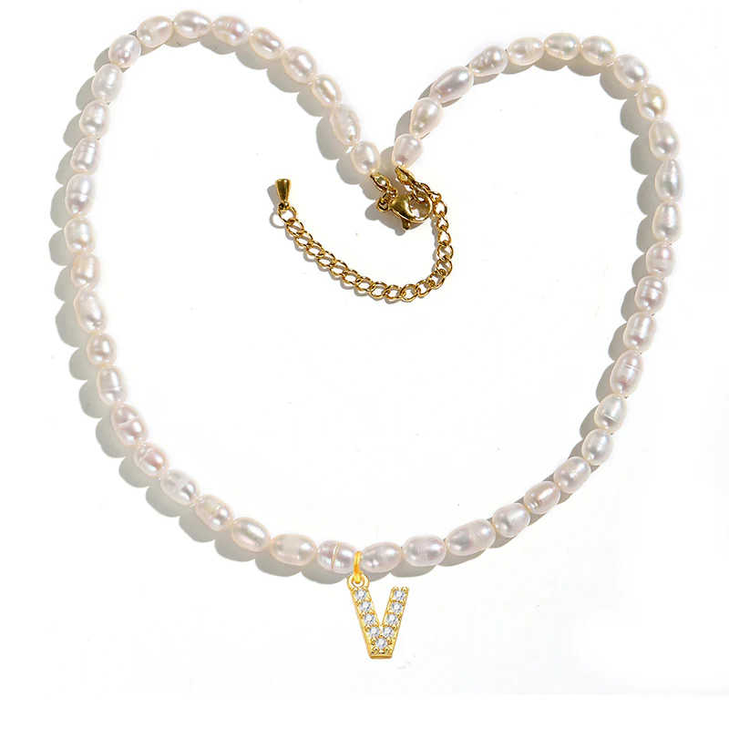 Freshwater Pearl Initial Pendant Necklace - Image 22