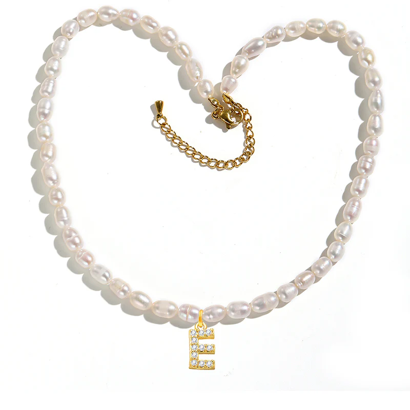 Freshwater Pearl Initial Pendant Necklace - Image 5