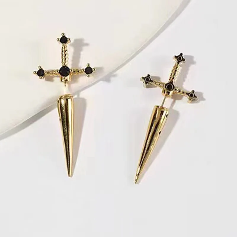 Gem Sword Stud Earrings - Image 2