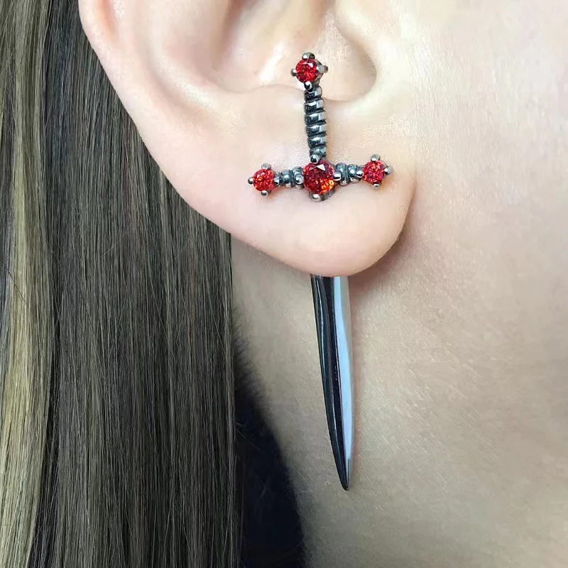 Gem Sword Stud Earrings - Image 5