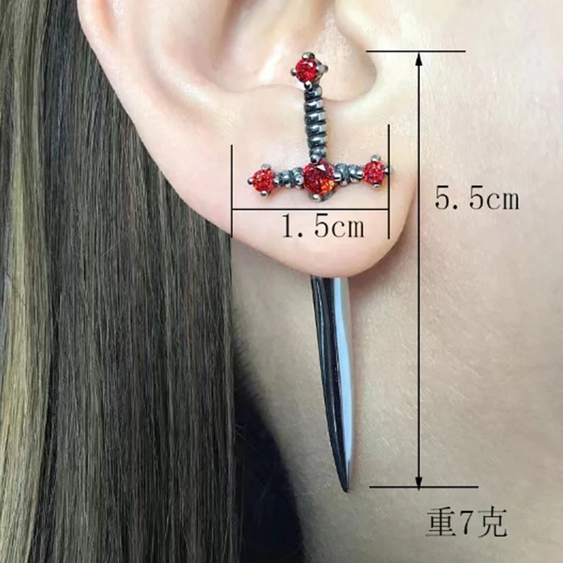 Gem Sword Stud Earrings - Image 7