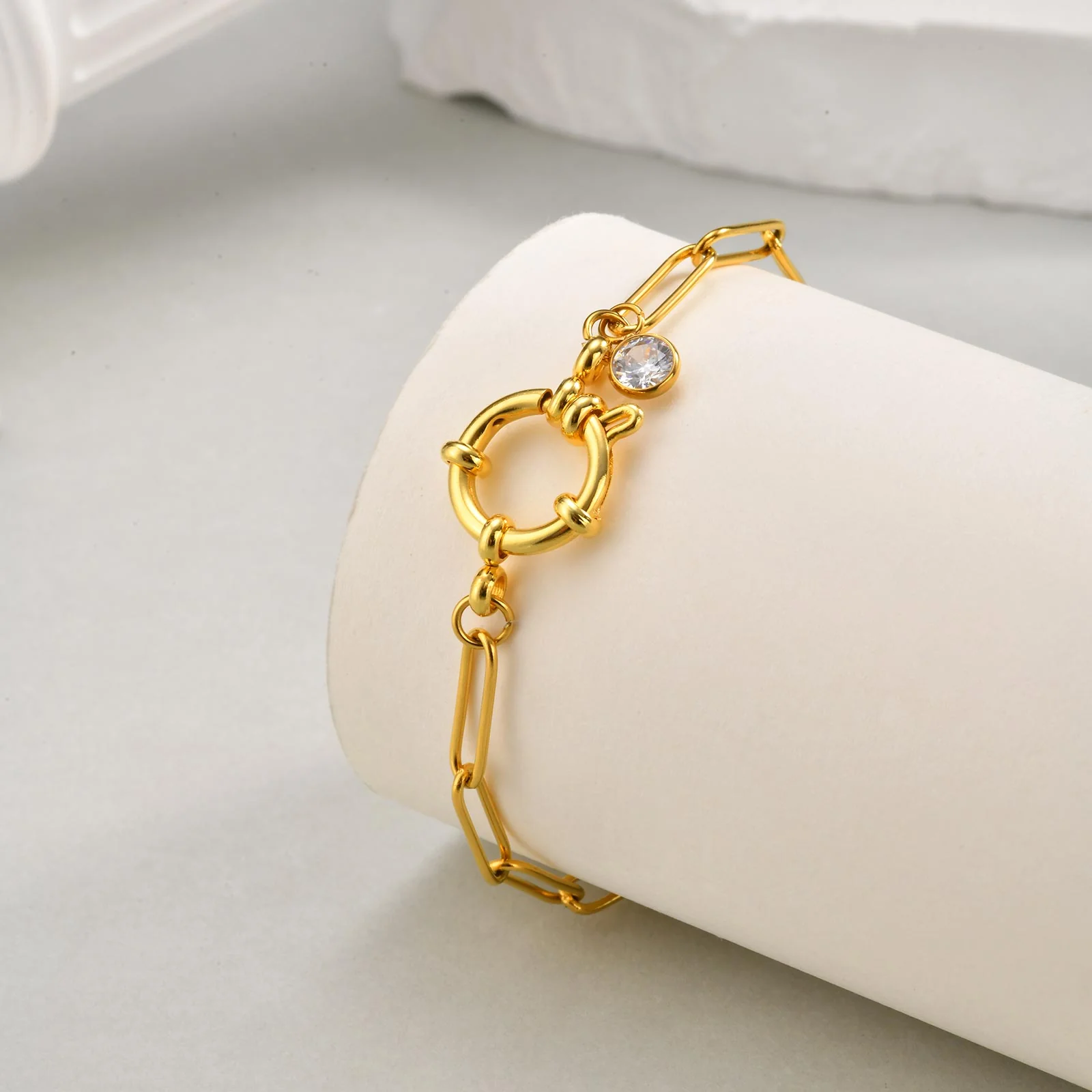 Gemstone Charm Chain Anklet - Image 2