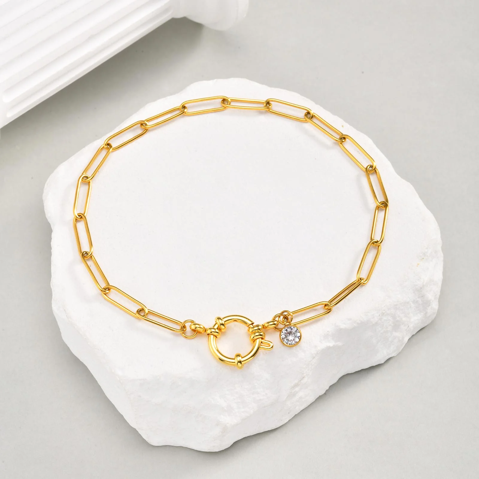 Gemstone Charm Chain Anklet - Image 3