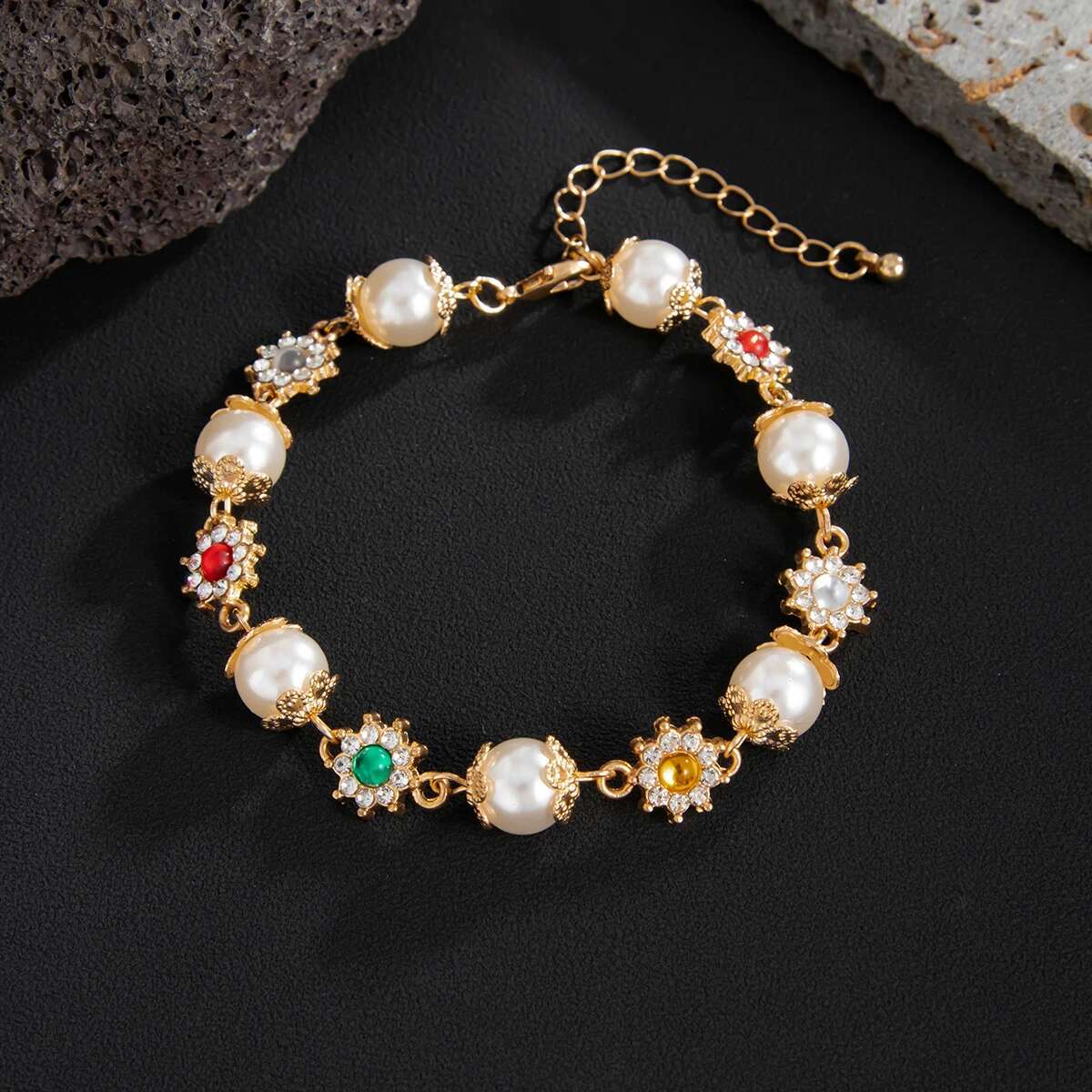 Gemstone Pearl Charm Bracelet - Image 3