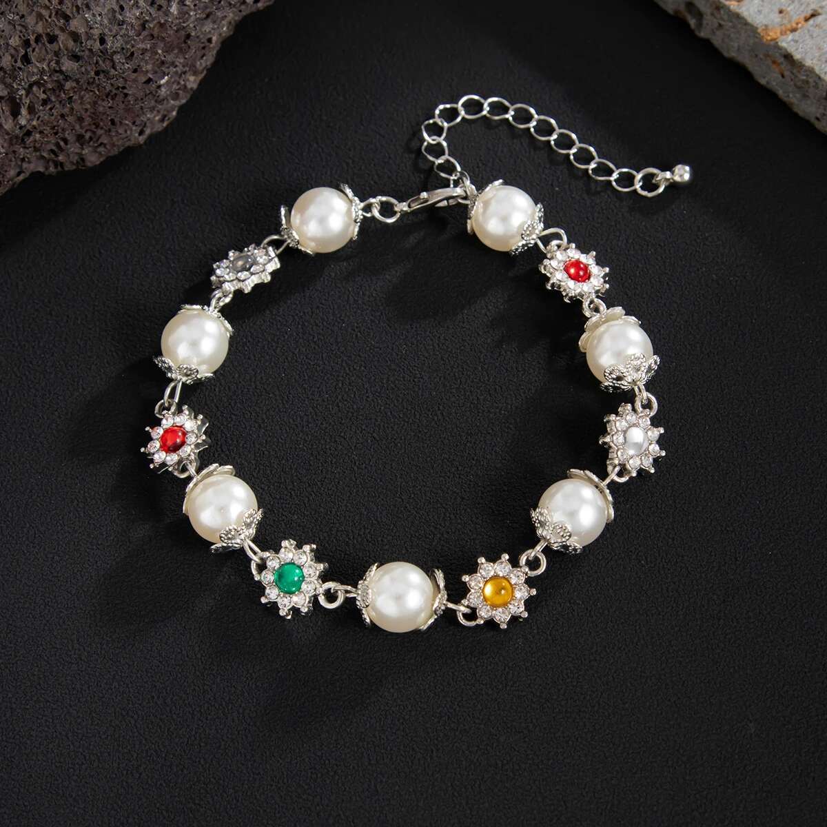 Gemstone Pearl Charm Bracelet - Image 4