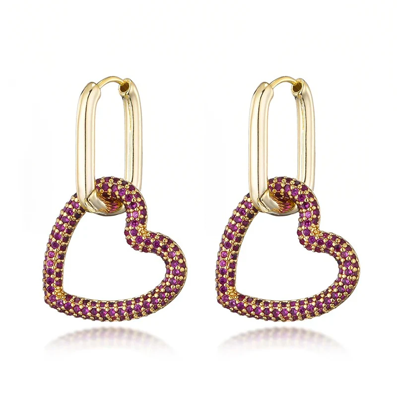 Geometric Hearts Hoop Earrings - Image 13