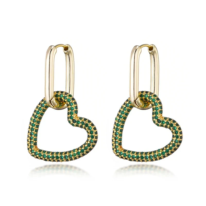 Geometric Hearts Hoop Earrings - Image 4