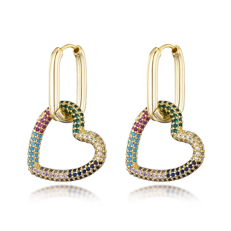 Geometric Hearts Hoop Earrings - Image 5