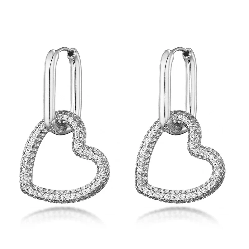 Geometric Hearts Hoop Earrings - Image 6