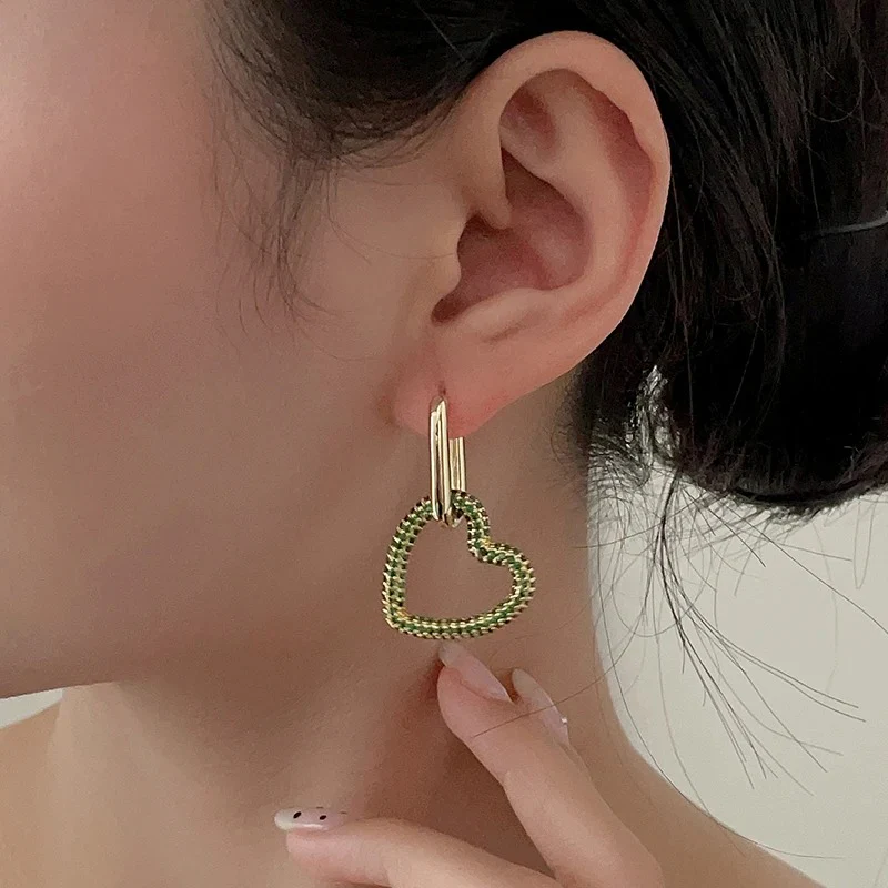 Geometric Hearts Hoop Earrings - Image 9