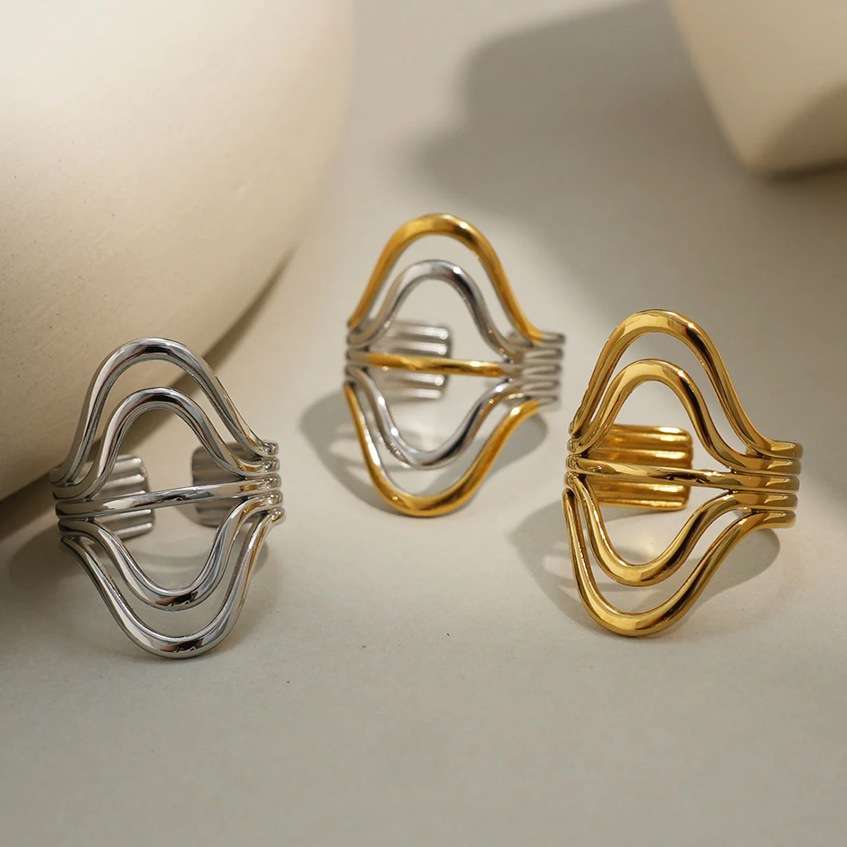 Geometric Irregular Stacking Ring - Image 5