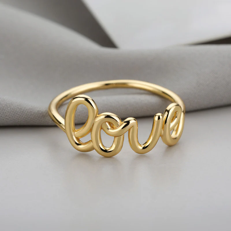 Geometric LOVE Letter Ring - Image 2