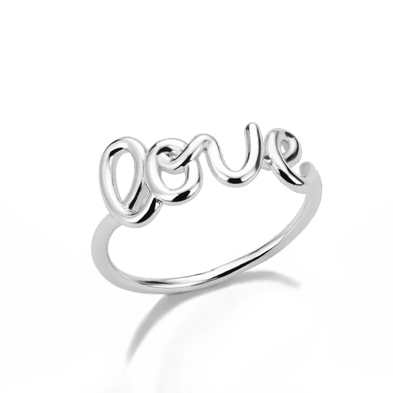Geometric LOVE Letter Ring - Image 3