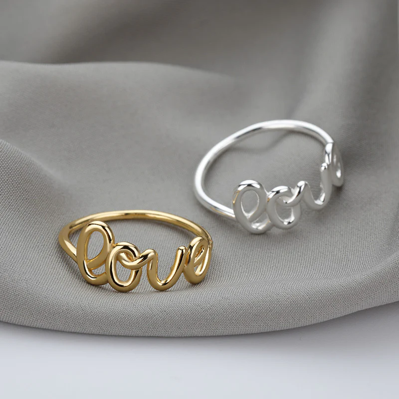 Geometric LOVE Letter Ring - Image 4