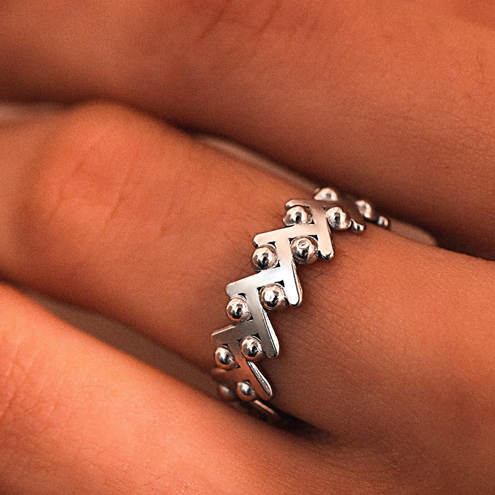 Geometric Zigzag Dot Ring - Image 2