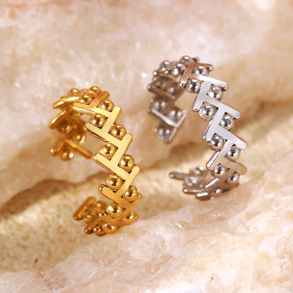 Geometric Zigzag Dot Ring - Image 3