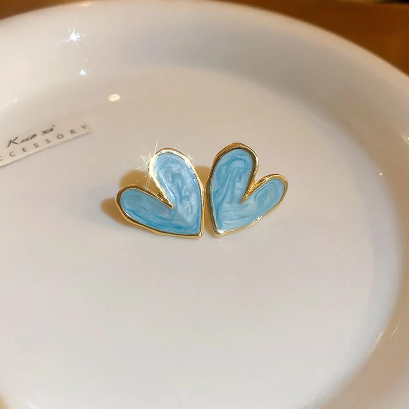 Glitter Heart Stud Earrings - Image 2