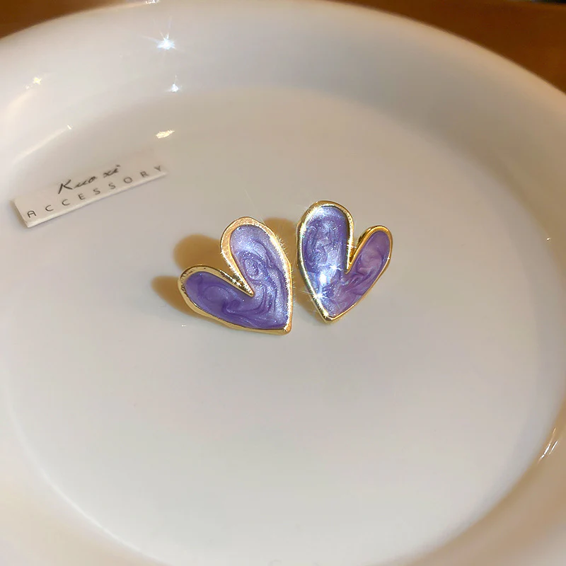 Glitter Heart Stud Earrings - Image 3