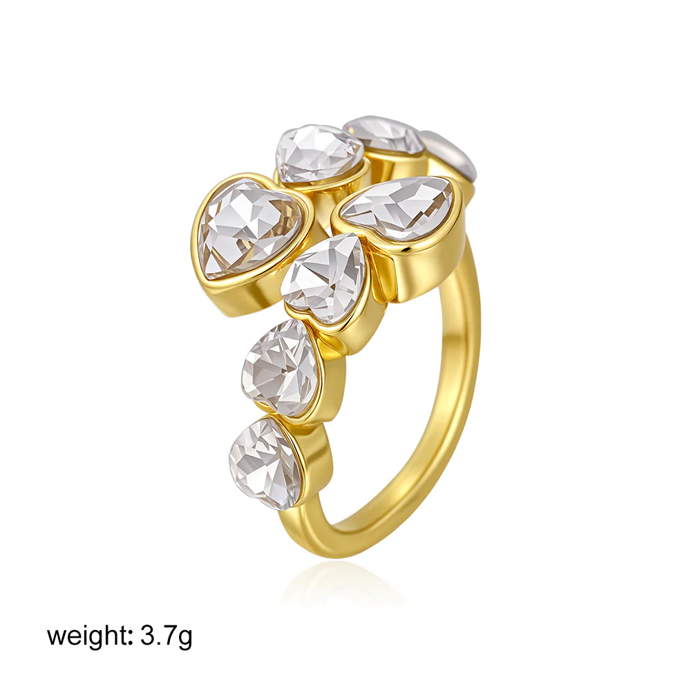 Gold Colorful Zircon Open Ring - Image 3