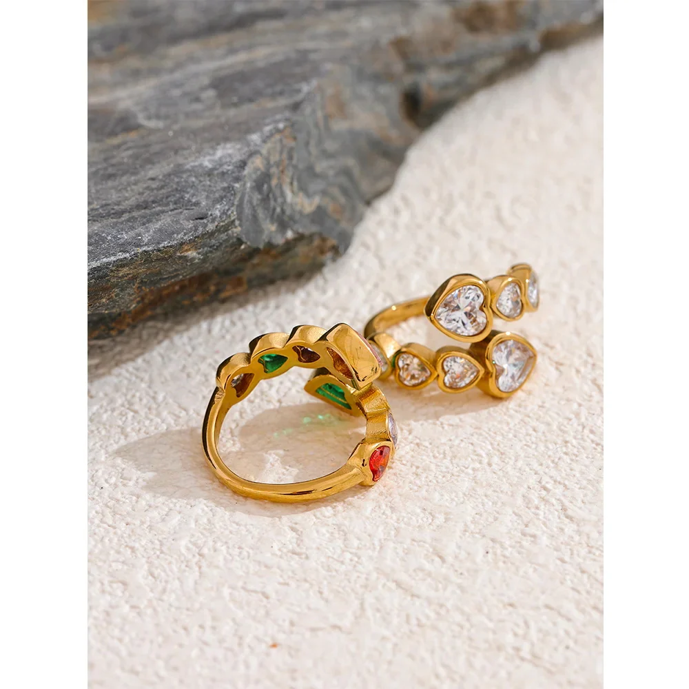 Gold Colorful Zircon Open Ring - Image 7