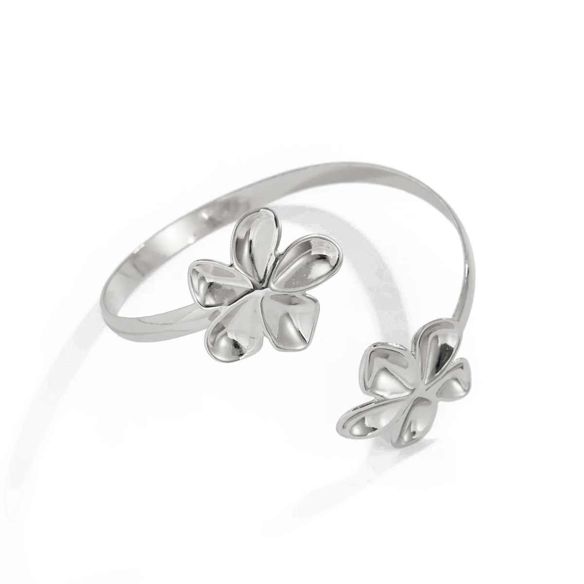 Gold Floral Arm Cuff Bracelet - Image 2