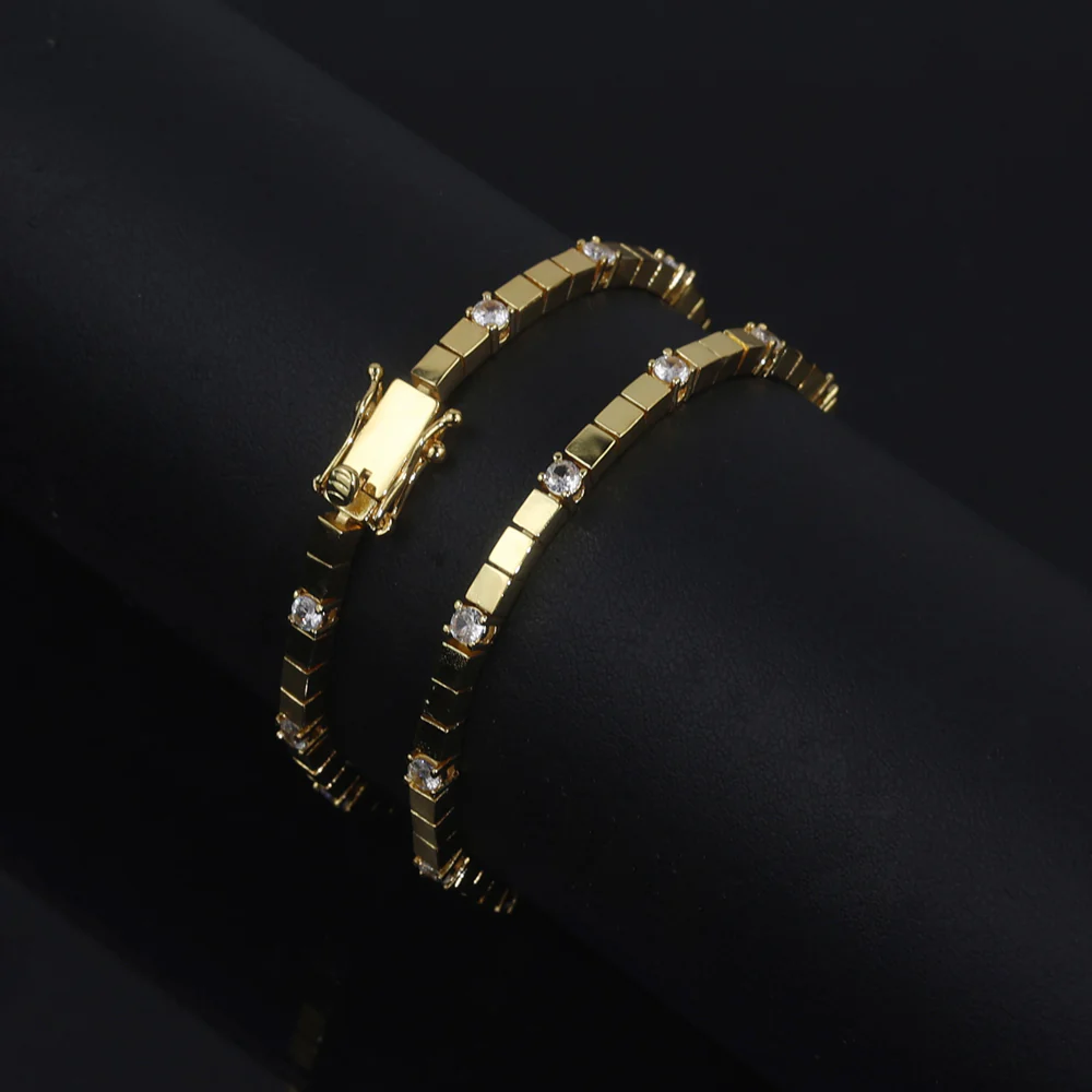 Gold Geometric Tennis Bracelet - Image 3