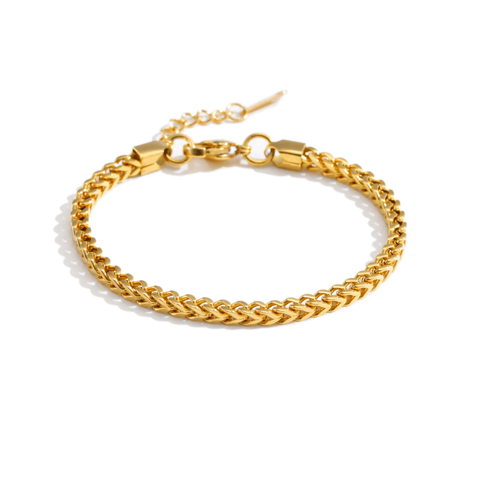 Gold Herringbone Chain Bracelet - Image 3