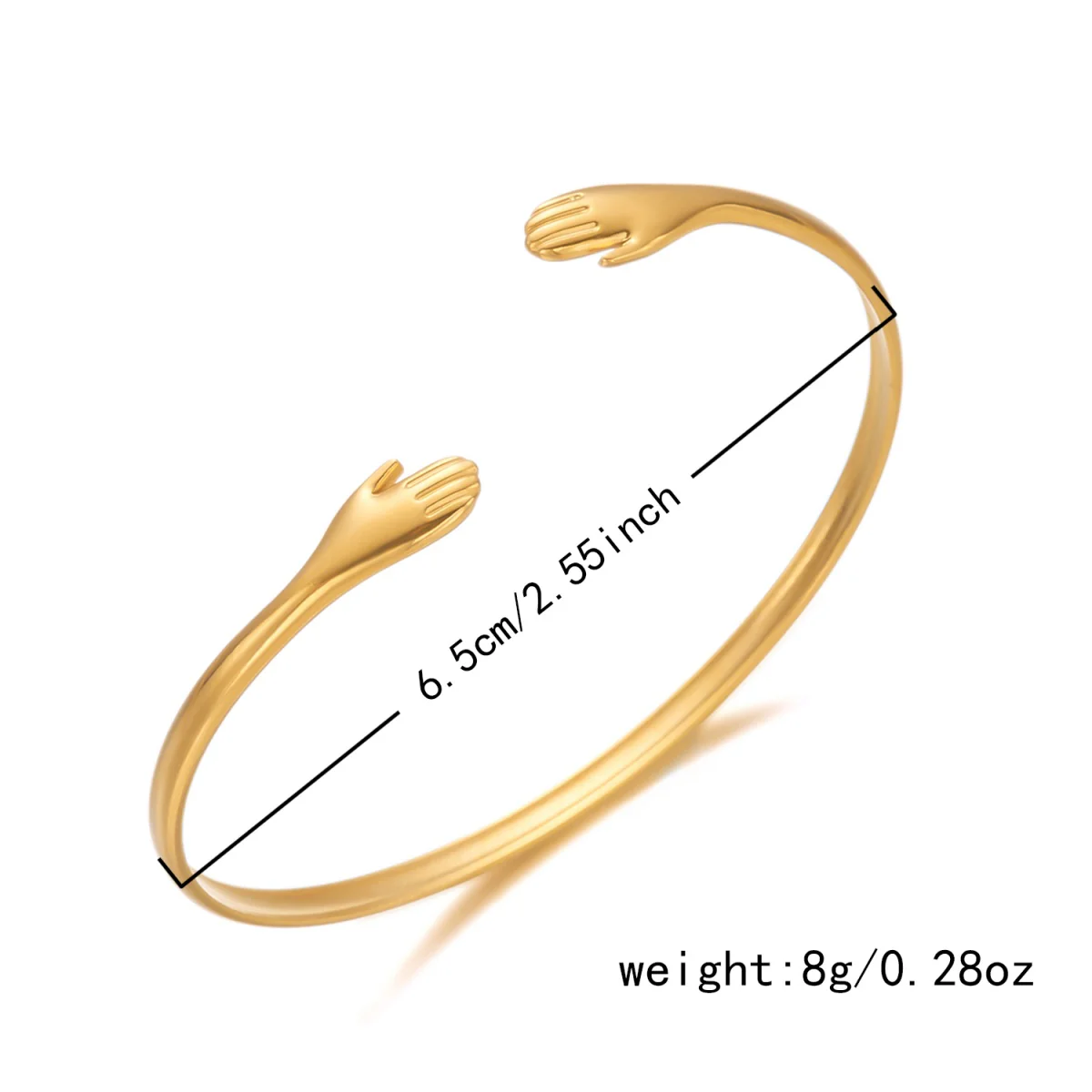 Gold Hug Open Cuff Bracelet - Image 2