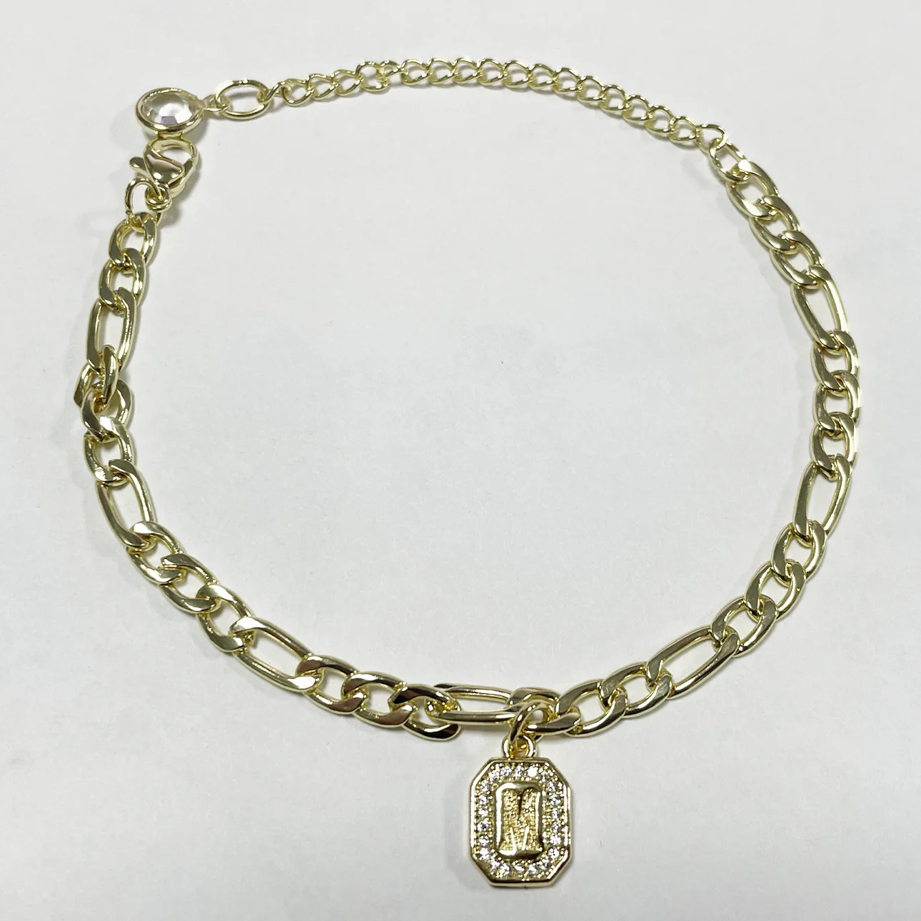 Gold Initial Charm Chain Bracelet - Image 4
