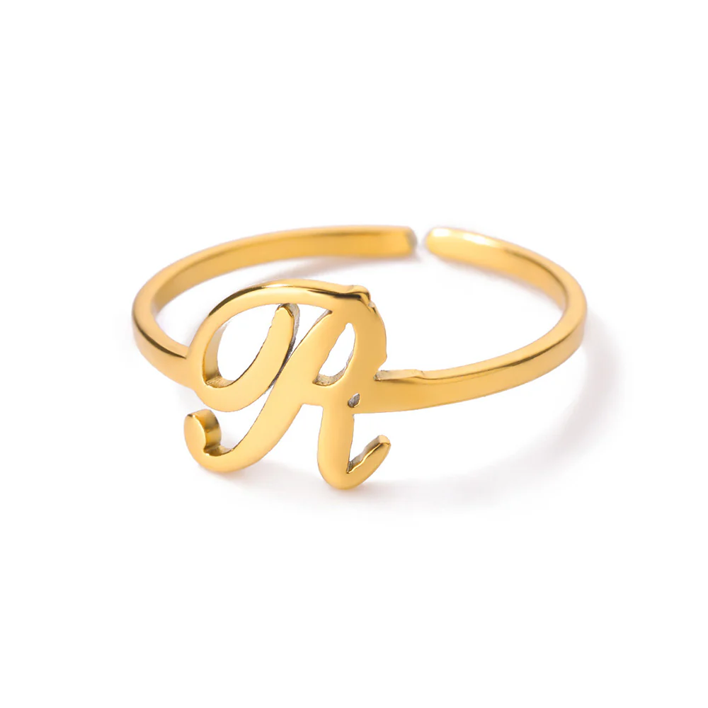 Gold Initial Letter Ring - Image 10
