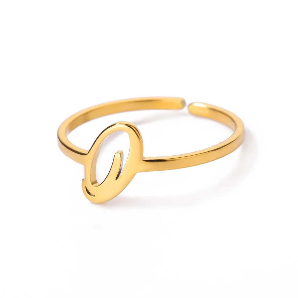 Gold Initial Letter Ring - Image 13