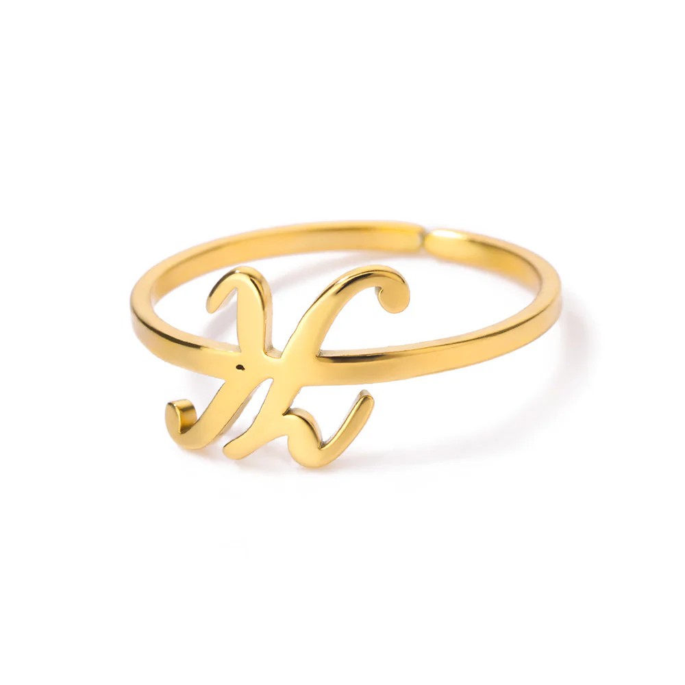 Gold Initial Letter Ring - Image 20