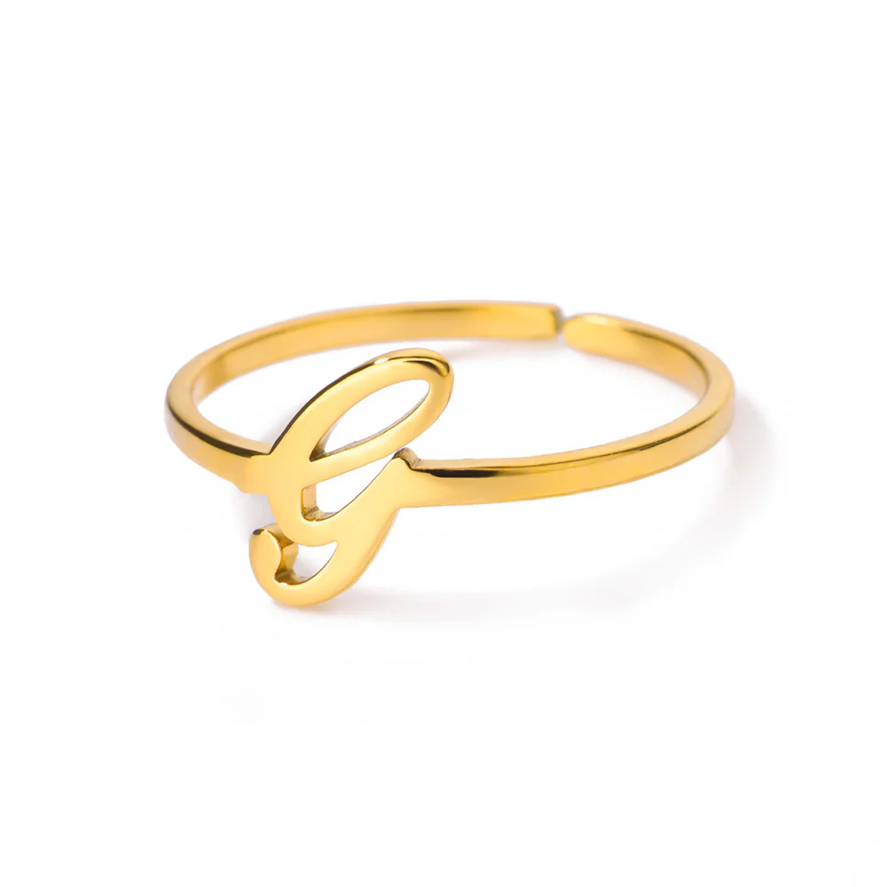 Gold Initial Letter Ring - Image 21