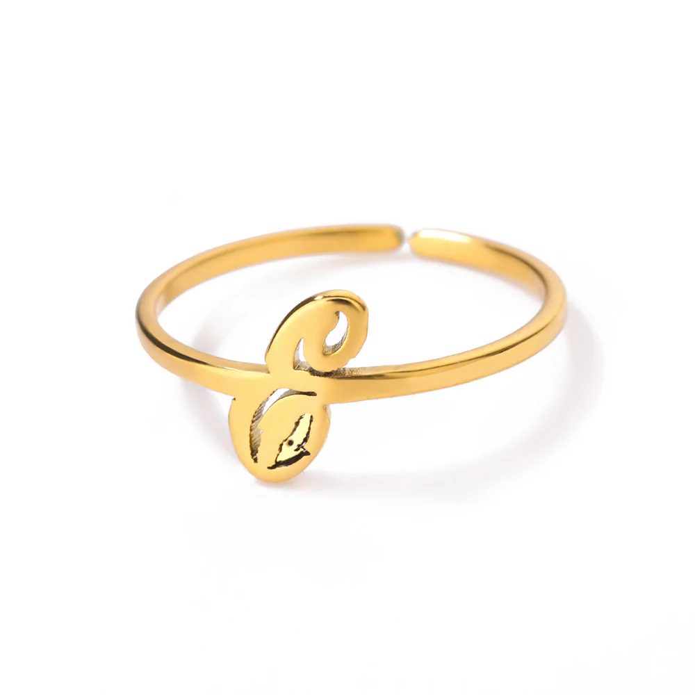 Gold Initial Letter Ring - Image 23