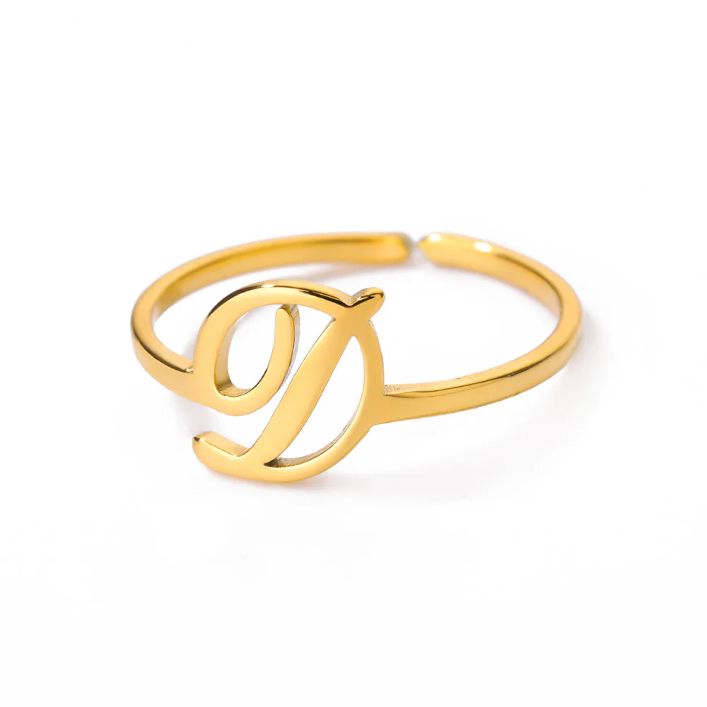 Gold Initial Letter Ring - Image 24