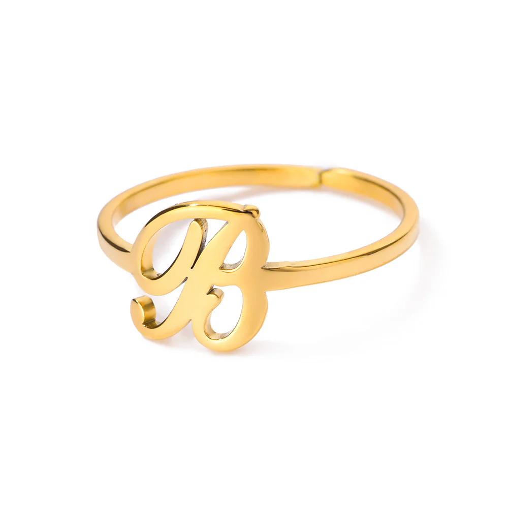 Gold Initial Letter Ring - Image 26
