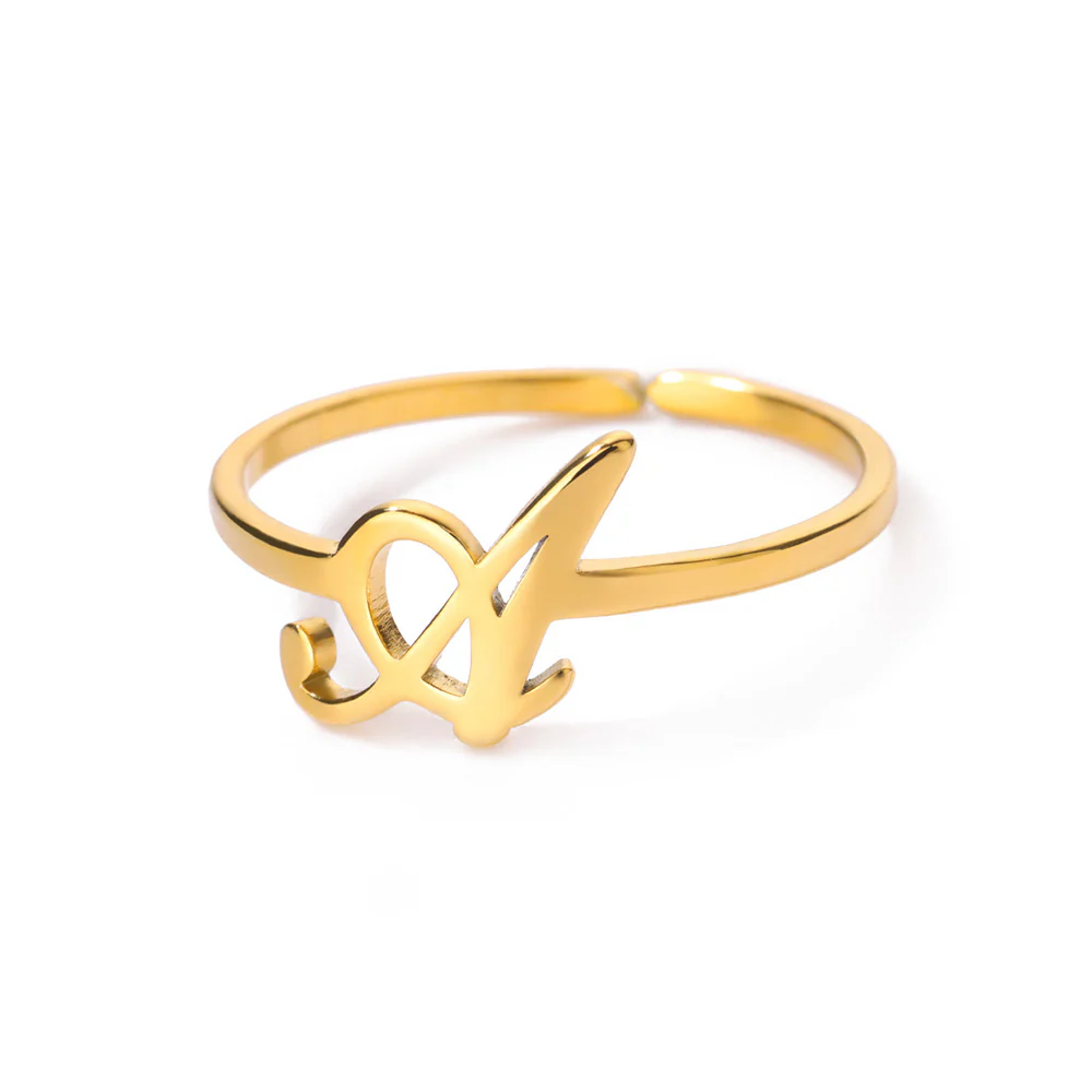 Gold Initial Letter Ring - Image 27