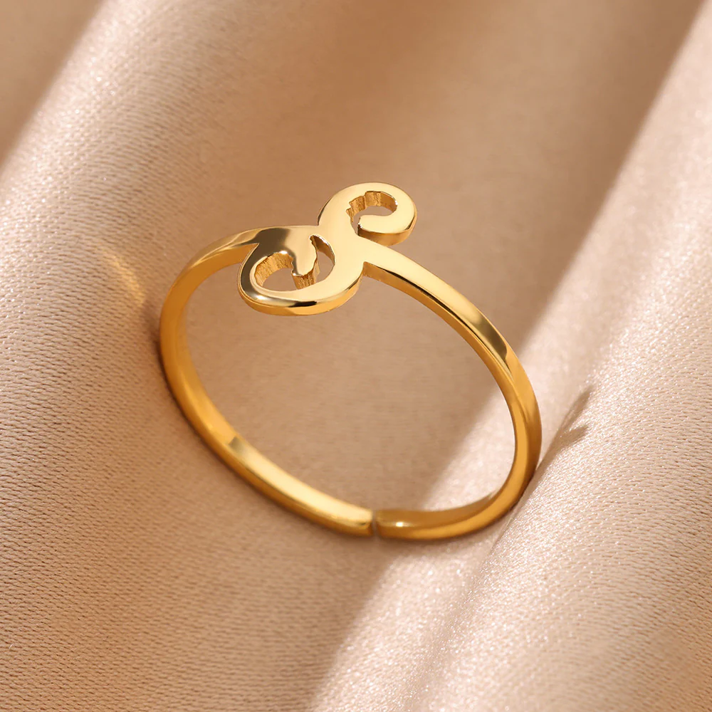 Gold Initial Letter Ring - Image 30