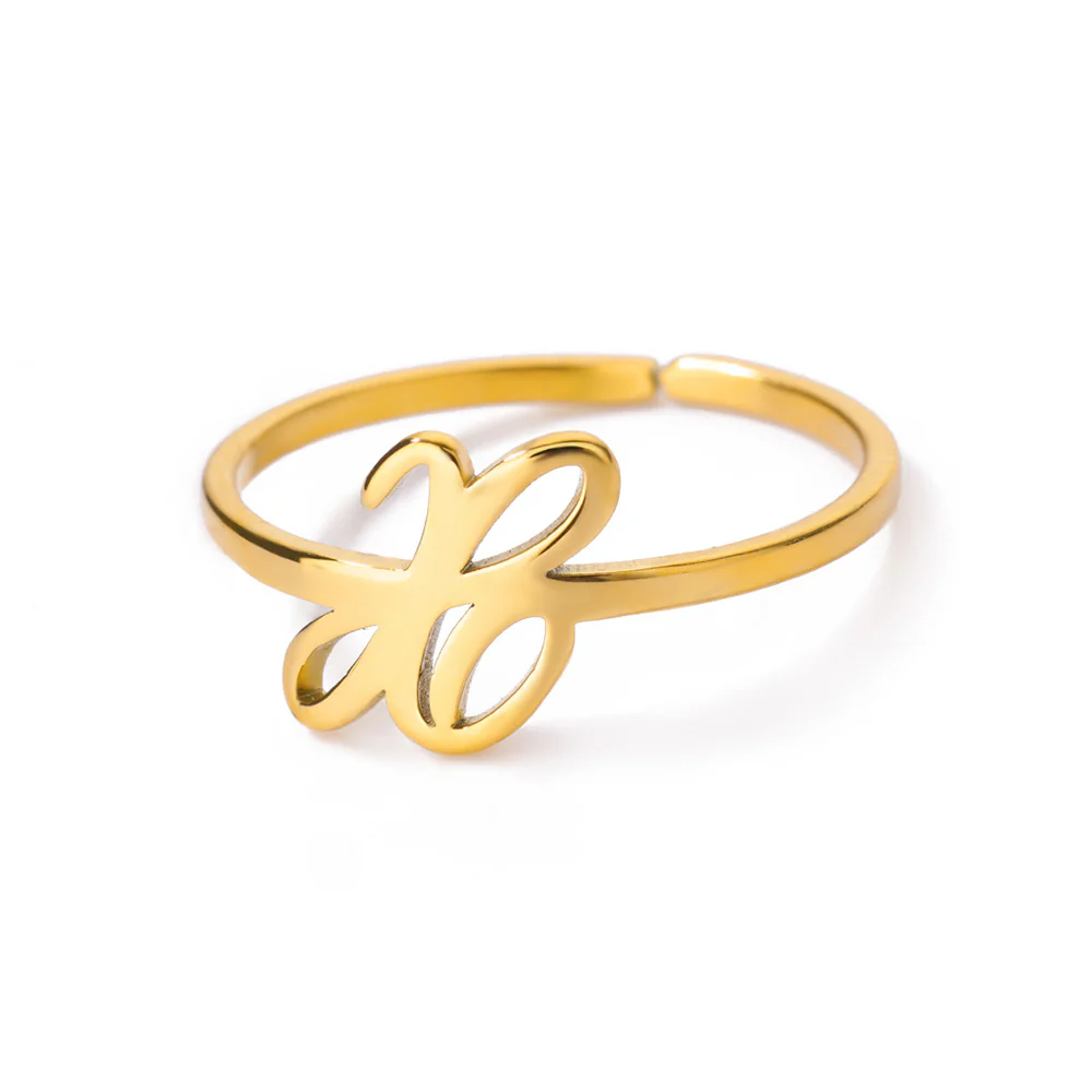 Gold Initial Letter Ring - Image 4