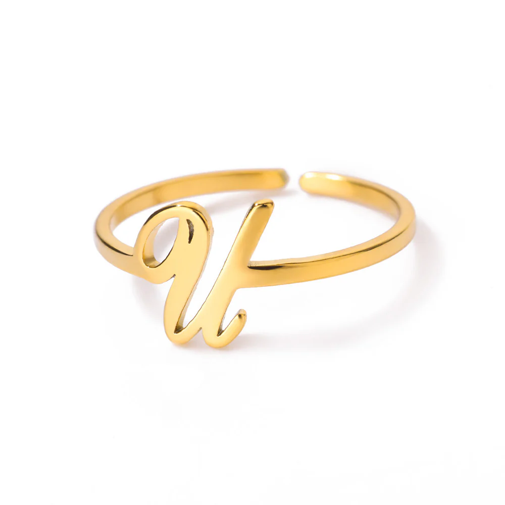 Gold Initial Letter Ring - Image 7